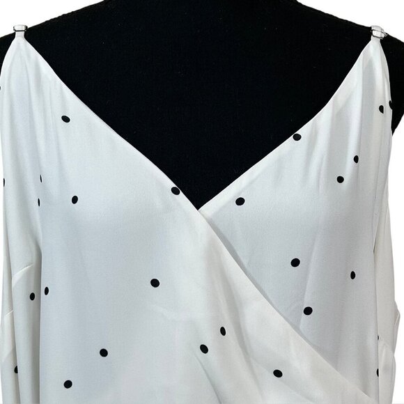 Loft White Polka Dot Midi Pleated Adjustable Strap Plus Size 24 - Picture 6 of 11